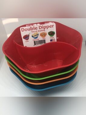 Double Dipper Bowls Set Of 6 Made In USA BPA Free. Dishwasher & Microwave Safe